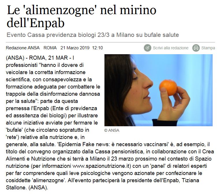 ANSA ALIMENZOGNE