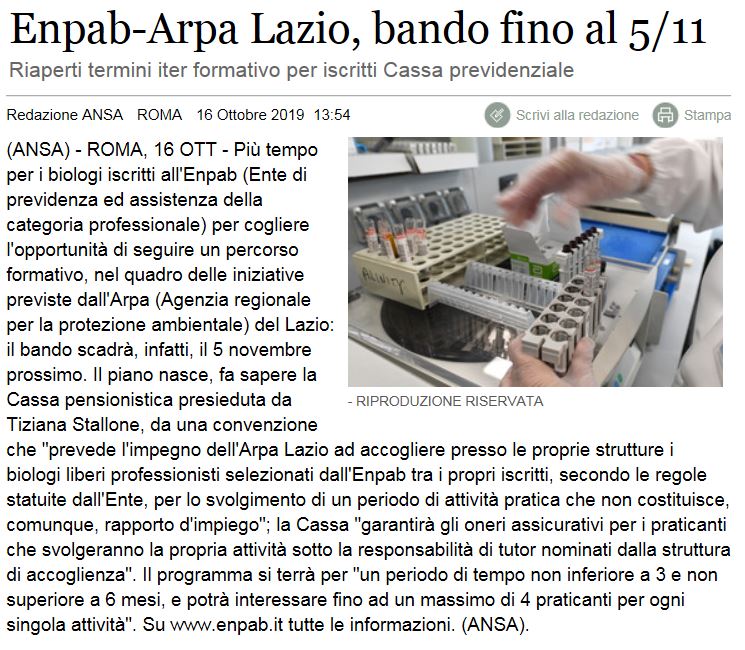 ENPAB ARPA LAZIO