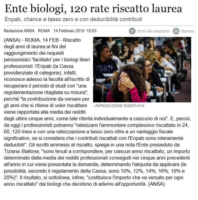 ENPAB RISCATTO LAUREA